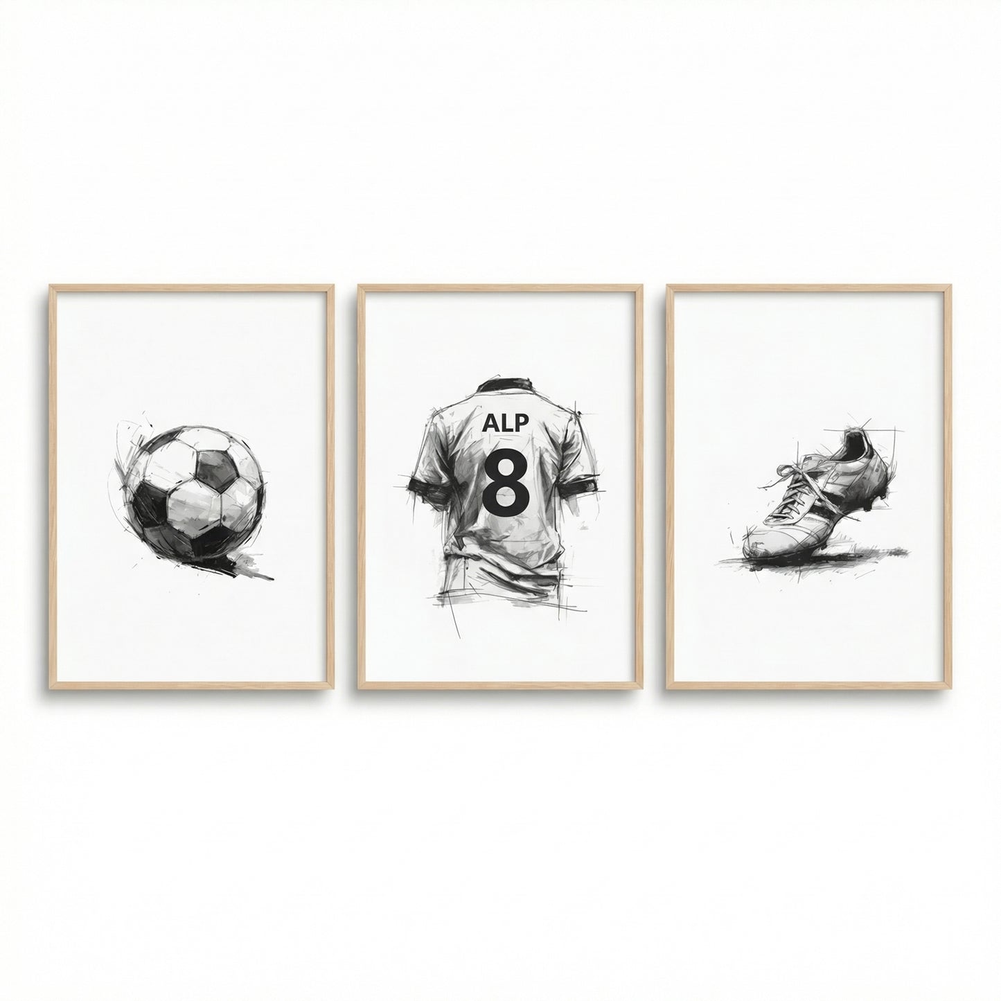 İsme Özel Futbol Çocuk Odası Poster Seti No:6