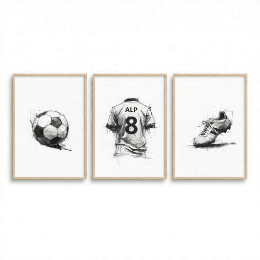 İsme Özel Futbol Çocuk Odası Poster Seti No:6