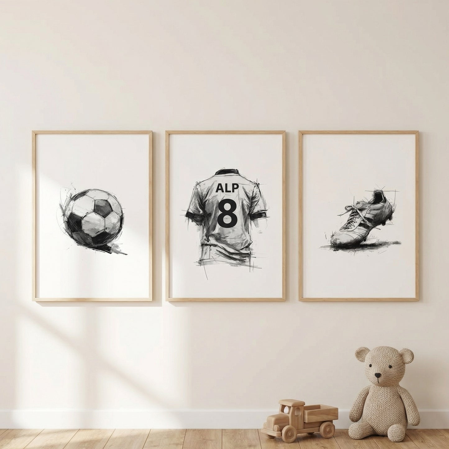 İsme Özel Futbol Çocuk Odası Poster Seti No:6