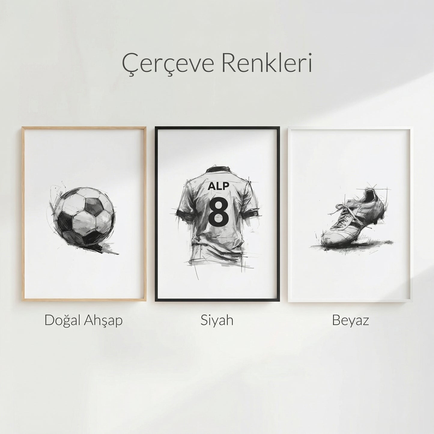 İsme Özel Futbol Çocuk Odası Poster Seti No:6