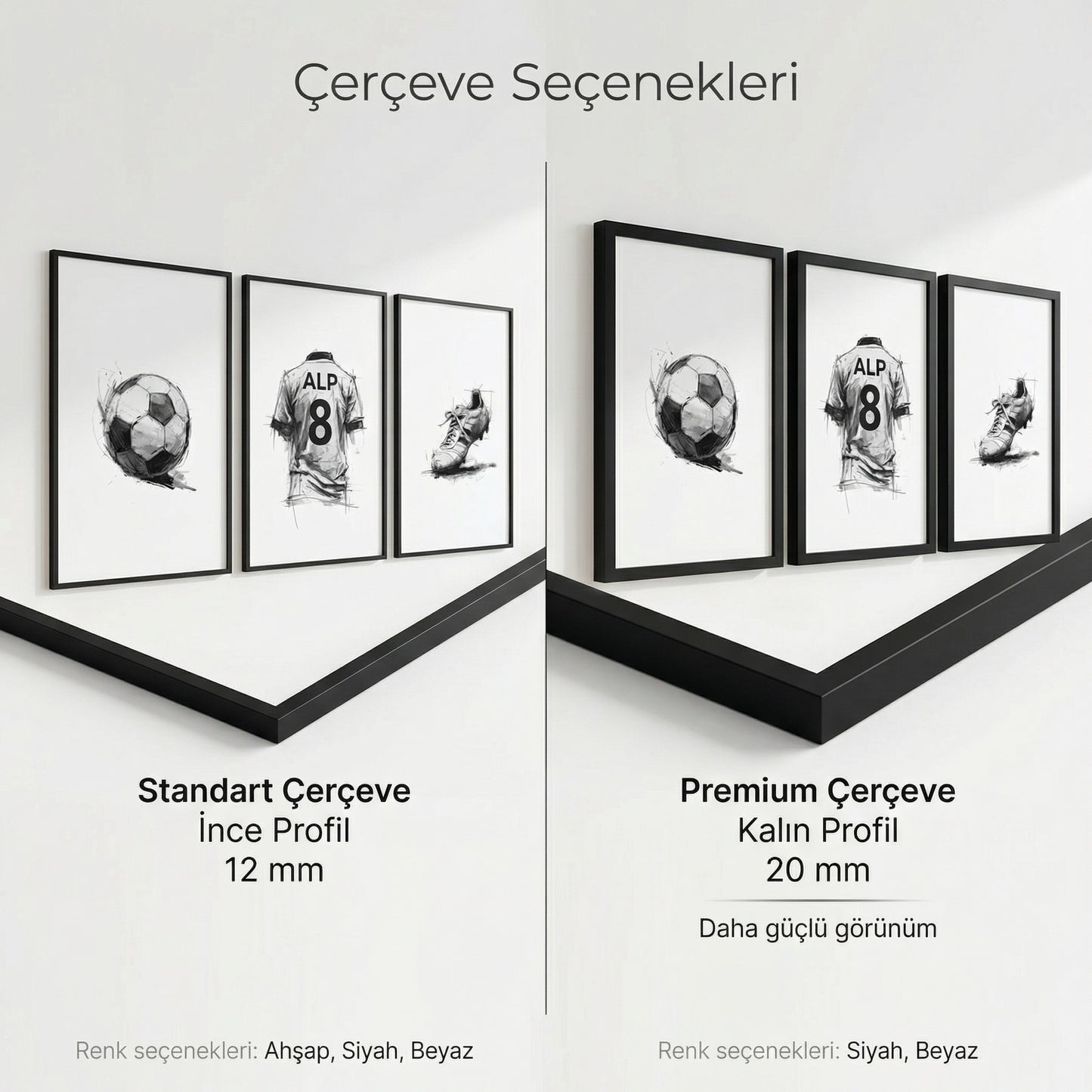 İsme Özel Futbol Çocuk Odası Poster Seti No:6