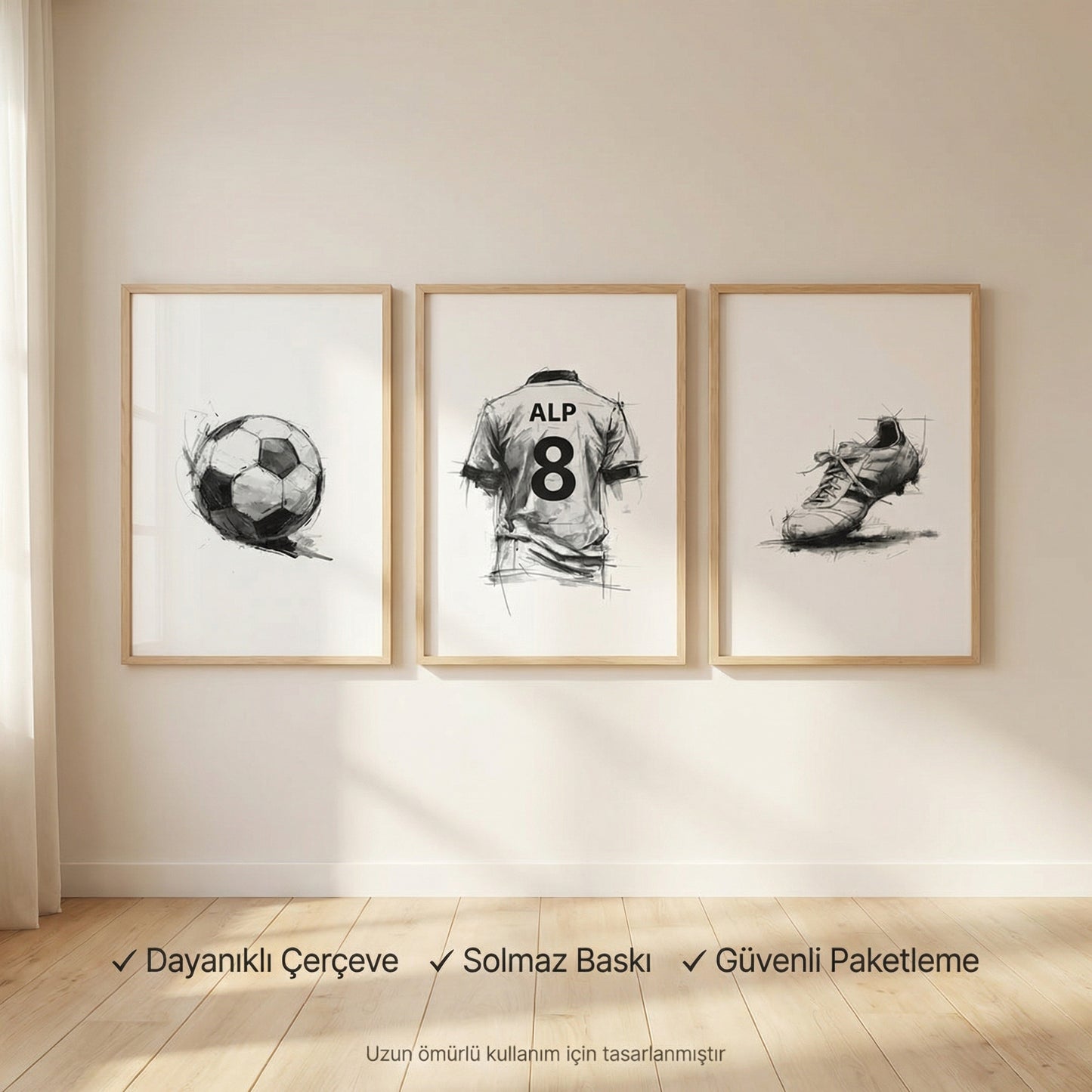 İsme Özel Futbol Çocuk Odası Poster Seti No:6
