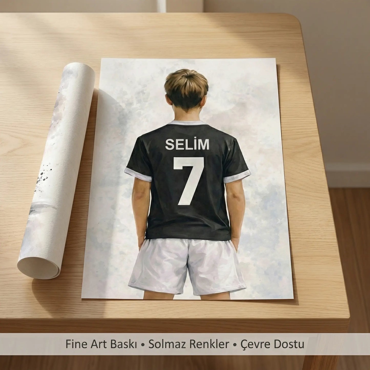 Kişiye Özel Beşiktaş Siyah Beyaz 3'lü Çocuk Odası Tablo Seti - No: 10