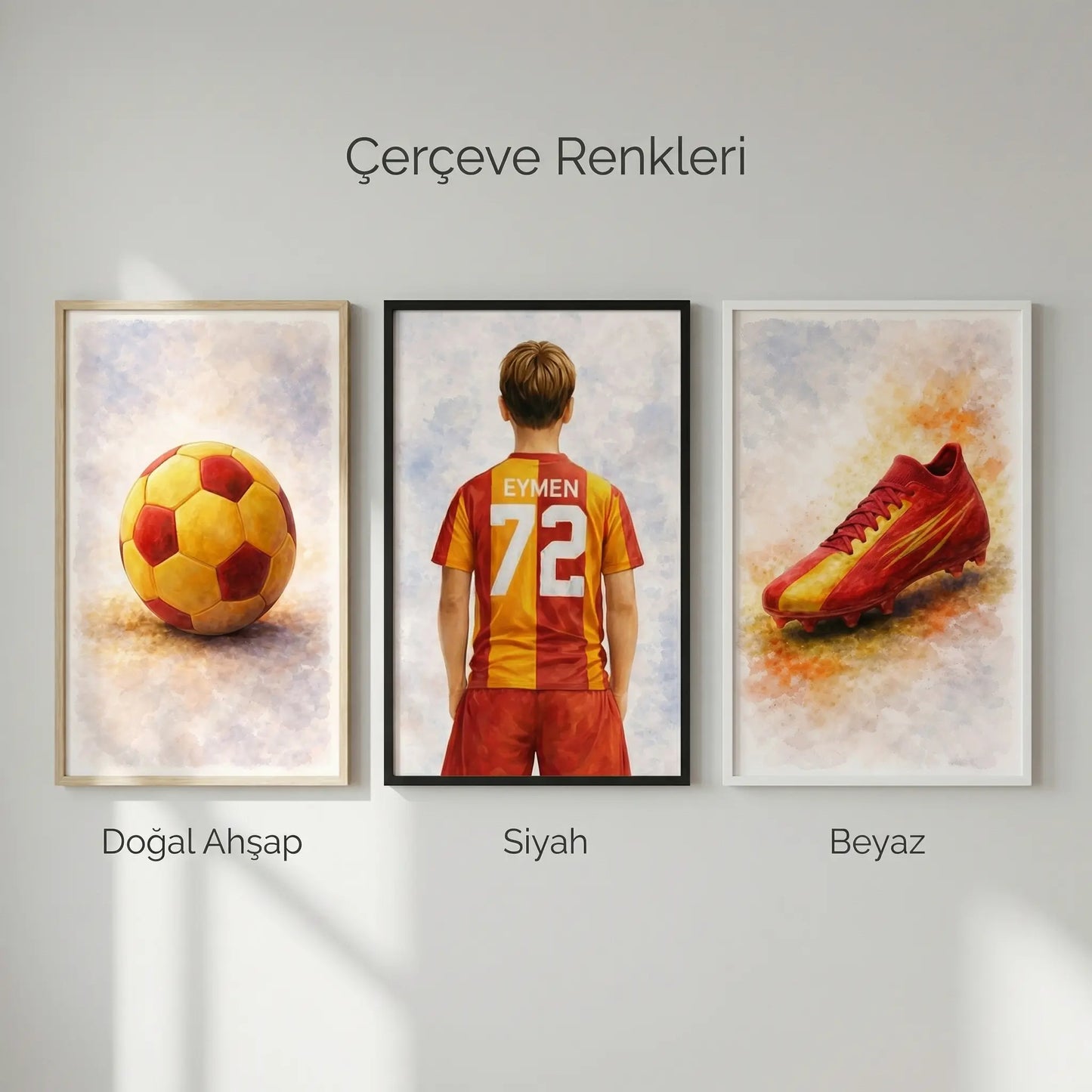 Galatasaray Çocuk Odası 3'lü Tablo Seti | Kişiye Özel – No:9