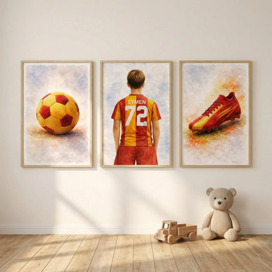 Galatasaray Çocuk Odası 3'lü Tablo Seti | Kişiye Özel – No:9