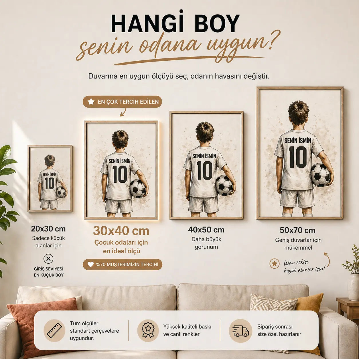 Kişiye özel futbol posteri sipariş süreci WhatsApp onayı | KidewoArt
